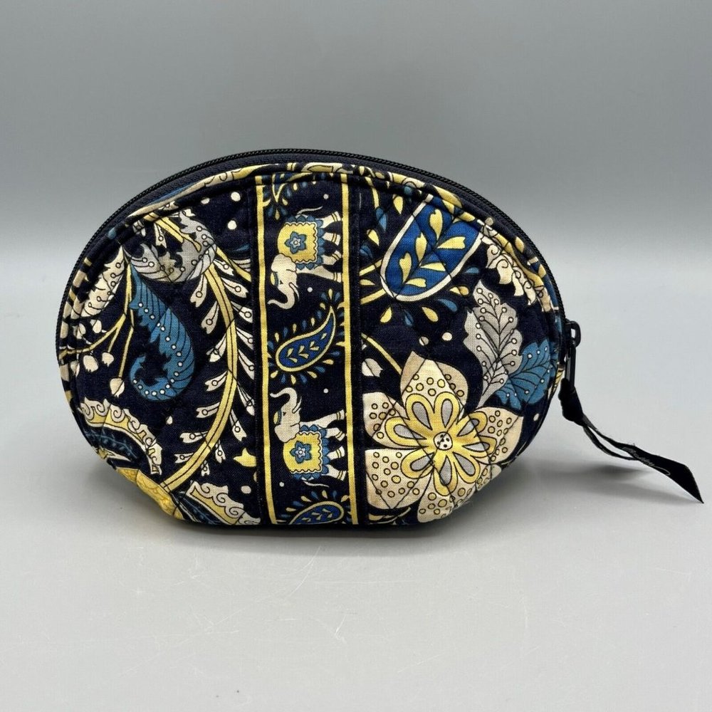 Vera Bradley Small Clutch Cosmetic Bag 7"x5"x3" Ellie Blue Elephant Pattern 2012